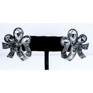 Custom 925 Silver Rhodium Fancy Ribbon Design with Swarovski Elements